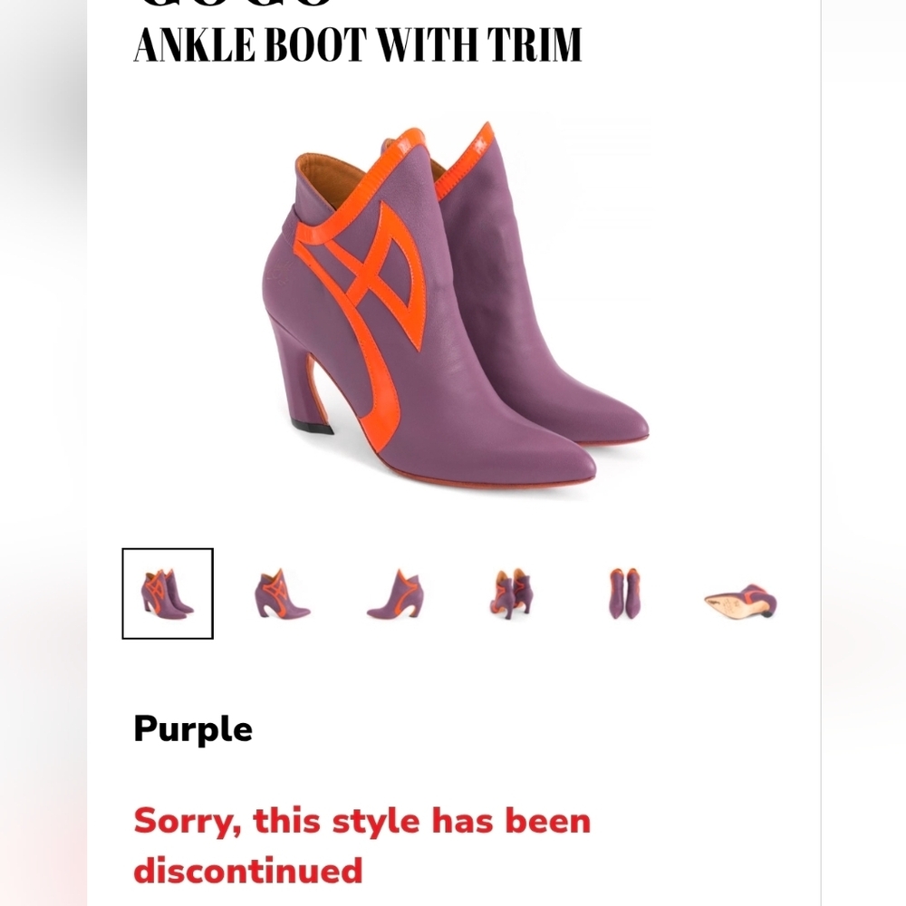 John Fluevog Rare Vibrant Purple and Orange Heeled Boots - Picture 14 of 15